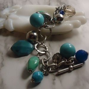 Chico's bracelet multi color silver tone